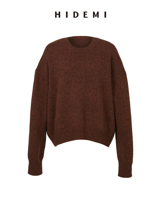 HIDEMI 美利奴羊毛系列经典圆领廓形厚款大毛衣 商品图4