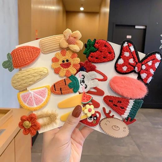 毛毛花朵发夹女儿童可爱碎发发卡夹子小女孩头饰边夹女童宝宝发饰 商品图6