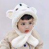 儿童帽子围巾一体加绒加厚可爱男童女童卡通鹿角宝宝套头帽 商品缩略图12