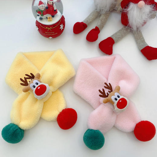 【圣诞宝宝围脖】秋冬韩版儿童围巾新款婴幼儿冬季可爱加绒保暖 商品图1