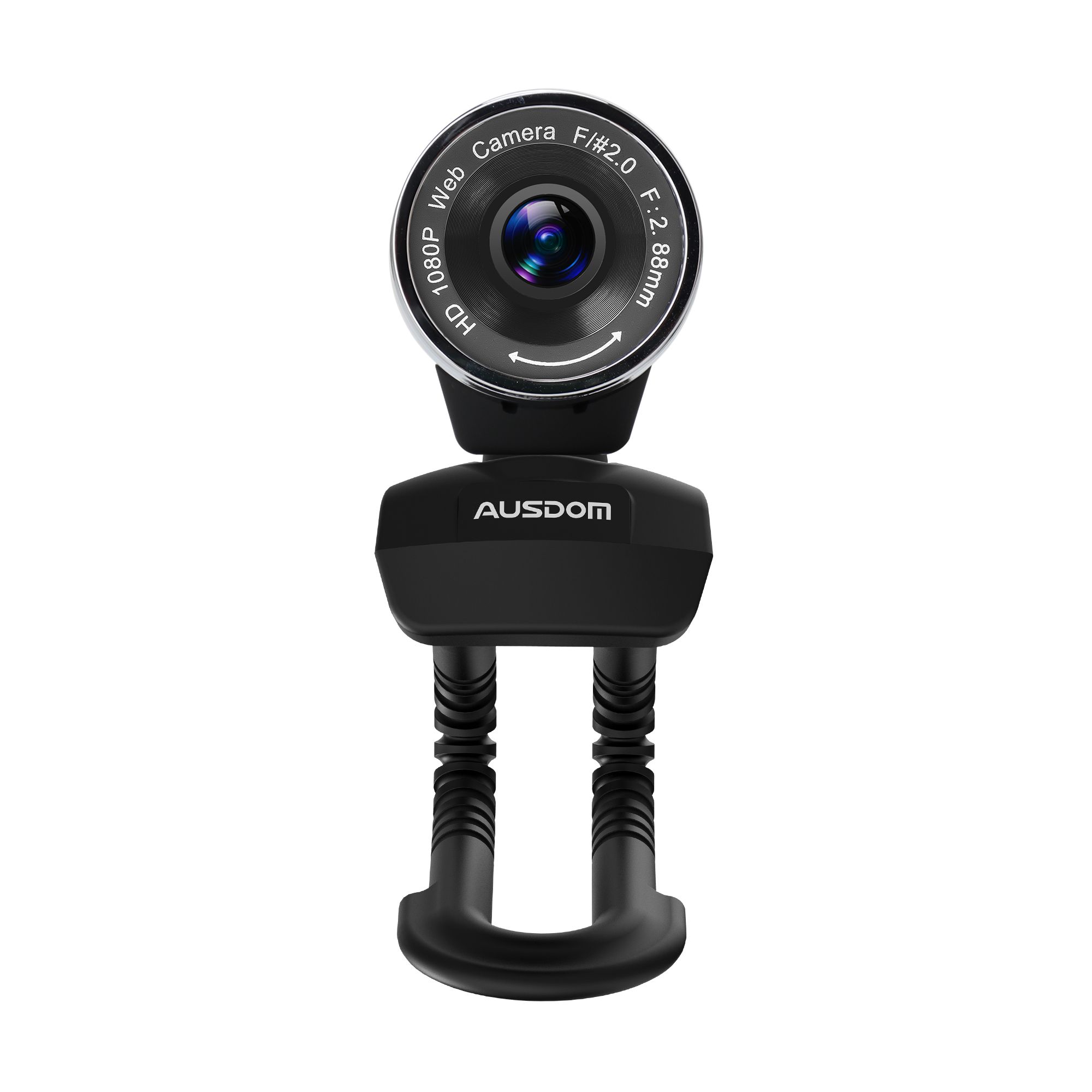 Full HD 1080P Wide Angle View Webcam with Anti-distortion, AUSDOM AW61