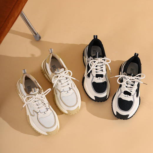 西村名物2021秋冬厚底增高网红超火运动鞋ins百搭老爹鞋女T22AM16681 商品图2