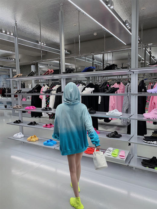 超火鱼鳞布 渐变色连帽卫衣女2021年新款春秋外套BF慵懒风长袖in 商品图2