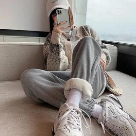 新款男女华夫格卫裤