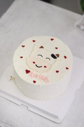 【生日蛋糕】手绘小牛款