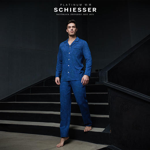 【棉聚酯羊毛混纺】SCHIESSER/舒雅铂雅秋冬男士提花长袖家居套装99/18874H 商品图0