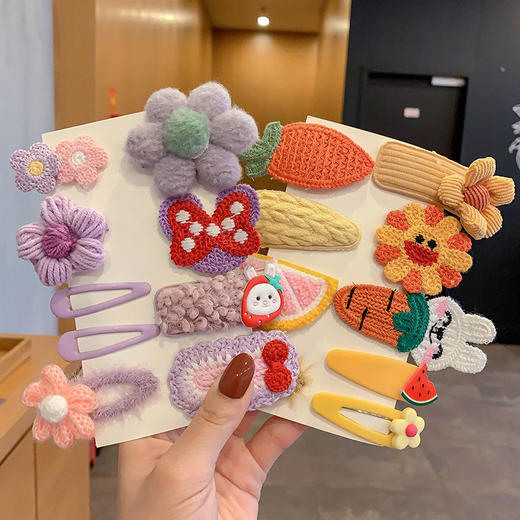 毛毛花朵发夹女儿童可爱碎发发卡夹子小女孩头饰边夹女童宝宝发饰 商品图4