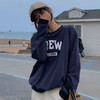 含棉2021年秋装新款字母印花长袖T恤外穿内搭宽松圆领卫衣女上衣 商品缩略图2