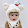 儿童帽子围巾一体加绒加厚可爱男童女童卡通鹿角宝宝套头帽 商品缩略图9