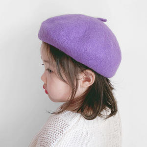 【儿童贝雷帽】宝宝帽子秋冬韩版时尚女童羊毛保暖蓓蕾帽画家帽 商品图11