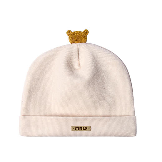 A类婴儿帽子秋冬新款纯棉韩版双层保暖宝宝套头帽小熊保暖新生儿胎帽 商品图4