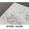 【有步骤、大彩图】李晓明工笔画白描底稿斗方小品《青龙卧墨池》牡丹初学者临摹花鸟线稿KD32 商品缩略图4