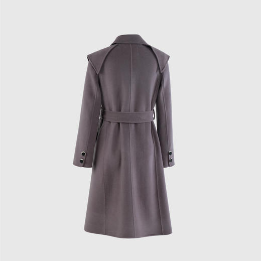 宽肩搭率性两排扣双面手工大衣 商品图3