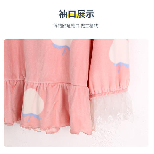 阪织屋婴儿绒桃子印花长袖长裤套装6531750162103 商品图3