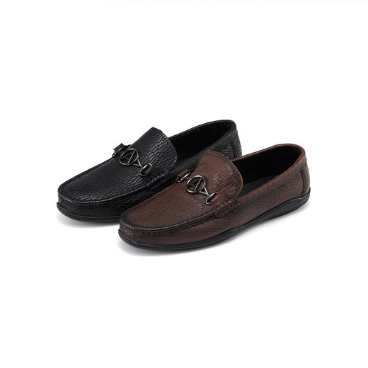 西村名物2021年秋冬新款一脚蹬男单鞋男鞋真皮男士商务皮鞋皮鞋男豆豆鞋X11AW13801 商品图2