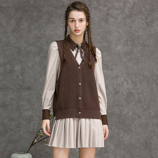 Famecoco范可儿学院风套装两件套冬装套装女F218EA006 商品图0