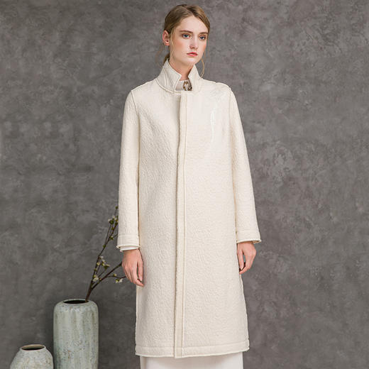 Famecoco范可儿长大衣高级感冬装呢子外套女F218AN006 商品图0