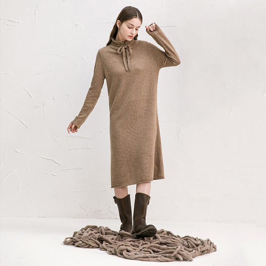 famecoco范可儿冬季连衣裙气质针织毛衣长裙F218FA005 商品图2