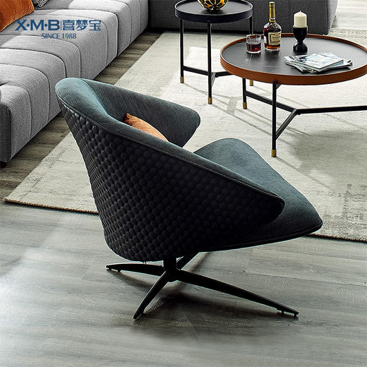 喜梦宝沙发椅轻奢皮艺人体工学椅意式北欧极简休闲椅（直播专享，只送货不包安装） 商品图1