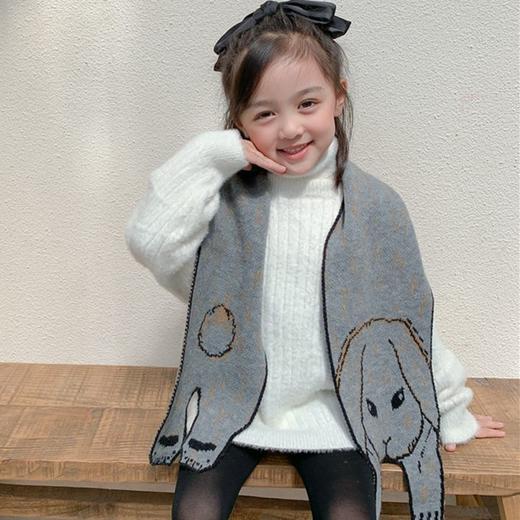 秋冬新款小熊小狗毛线男女宝宝针织动物围巾保暖围脖 商品图5