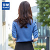 罗蒙衬衫女短袖夏季薄款西装领双排扣通勤气质女士衬衣 商品缩略图3