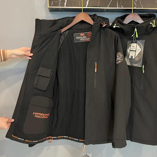 （自留款，尾单无补）Himalaya黑色专业户外防风防水冲锋棉服夹克男士保暖冬装 商品图11