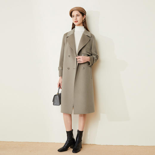 LH9J8斯尔丽2021瑟俪秋冬新款翻驳领干练气场简约舒适羊毛大衣女 商品图3