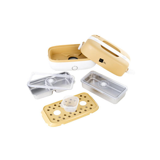 米技生活Miji Home电热饭盒上班族双层大容量不锈钢煮蒸热饭神器加热保温饭盒便携学生便当盒电热饭盒EB-XS01 商品图2