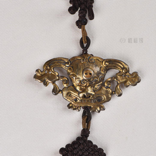 【祥瑞】老银鎏金兽头(帽正)俄白玉-压襟YS2004006 商品图1