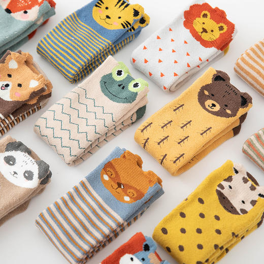 【3双组合装】21冬季新款毛圈加厚儿童直板袜保暖儿童袜子立体卡通宝宝中筒袜 商品图1