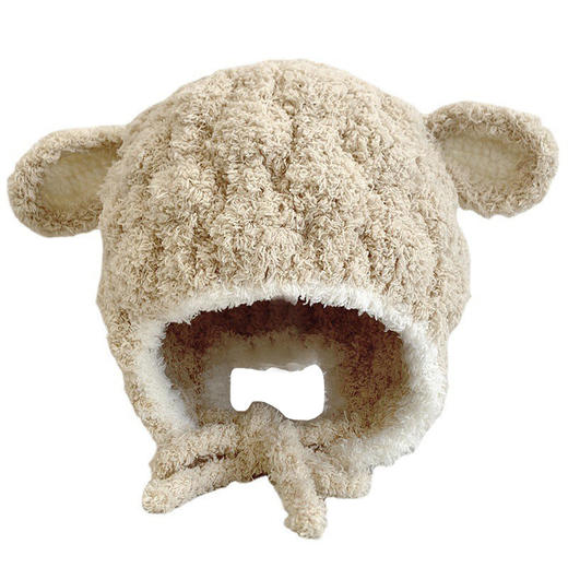 婴儿帽子秋冬新款卡通可爱针织宝宝护耳帽婴童儿童毛线帽 商品图4