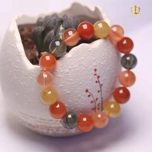 红绿黄粉多彩水晶手链手串 单圈首饰饰品闺蜜礼物 10mm 商品图1