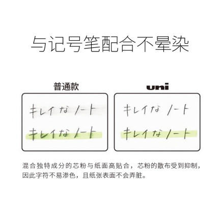 日本UNI三菱UL-S防蹭脏铅芯Smudge Proof浓黑不晕染防污替芯自动铅芯0.5 0.3不易断活动铅笔芯2b2hhb 商品图3