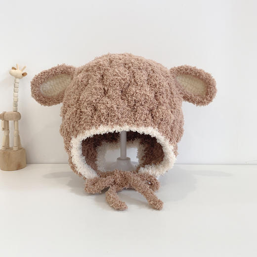 婴儿帽子秋冬新款卡通可爱针织宝宝护耳帽婴童儿童毛线帽 商品图5