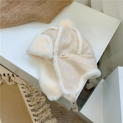 宝宝帽子秋冬韩版时尚加绒保暖加厚毛绒护耳帽儿童雷锋帽 商品图5