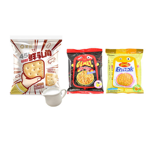 KJ小鸡干脆面*4+蒙辉三角饼干*2 备注口味 无备注随机发货 商品图0