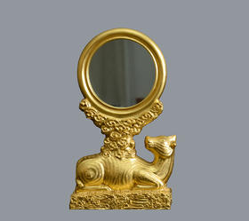 宇达青铜全铜摆件《犀牛望月镜1#》创意礼品 工艺品 家居饰品摆件 高34.5cm