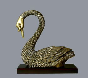 宇达青铜全铜摆件《天鹅》创意礼品 家居饰品摆件 高33cm