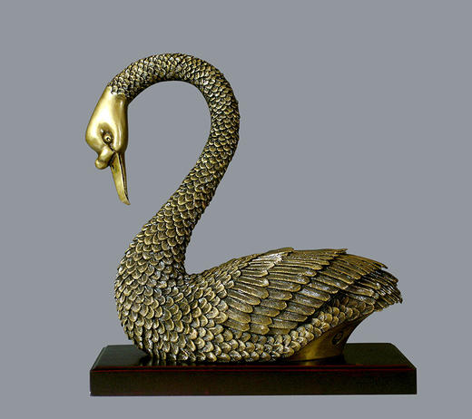 宇达青铜全铜摆件《天鹅》创意礼品 家居饰品摆件 高33cm 商品图0
