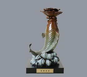 宇达青铜全铜摆件《富贵有余》创意礼品 家居饰品摆件 高36cm
