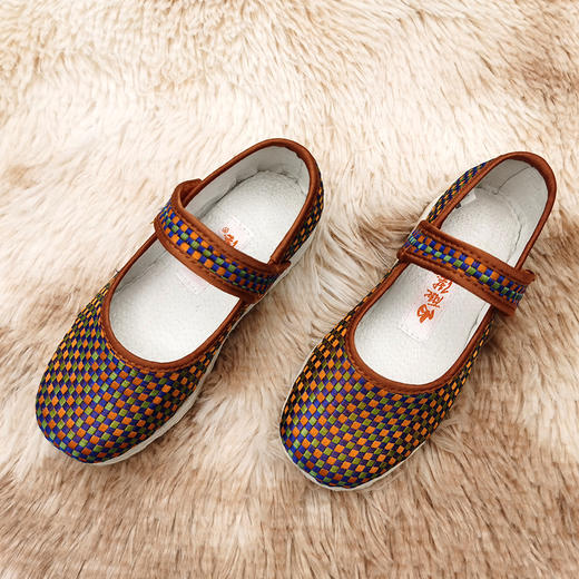 内联升童鞋手工单鞋千层底织锦粘扣一代布鞋5282C 商品图2