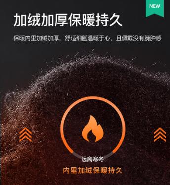 针织手套男士冬季天骑车防寒羊驼绒保暖加绒加厚 商品图1