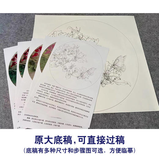 【有步骤、大彩图】工笔画白描底稿《凤蝶紫荆花》花鸟线稿KG05 商品图1