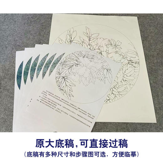 【有步骤、大彩图】工笔画白描底稿《酒醉杨妃》牡丹花鸟线稿KG10 商品图1