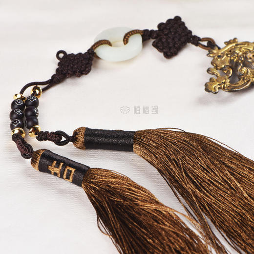 【祥瑞】老银鎏金兽头(帽正)俄白玉-压襟YS2004006 商品图4