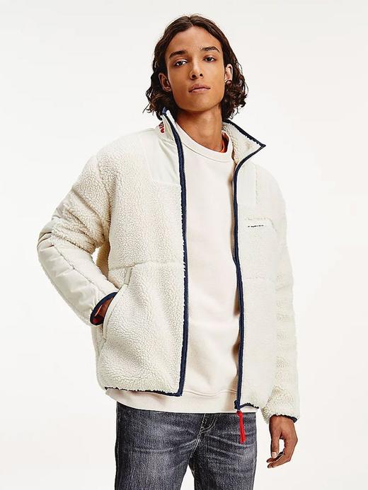 仿羊羔绒 领条刺绣标字母 夹克外套 T-1118 商品图4