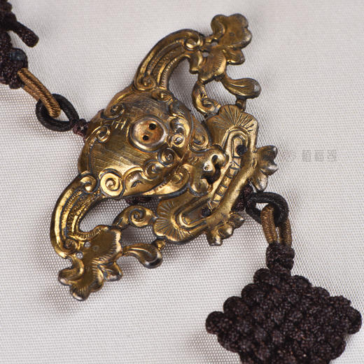 【祥瑞】老银鎏金兽头(帽正)俄白玉-压襟YS2004006 商品图2