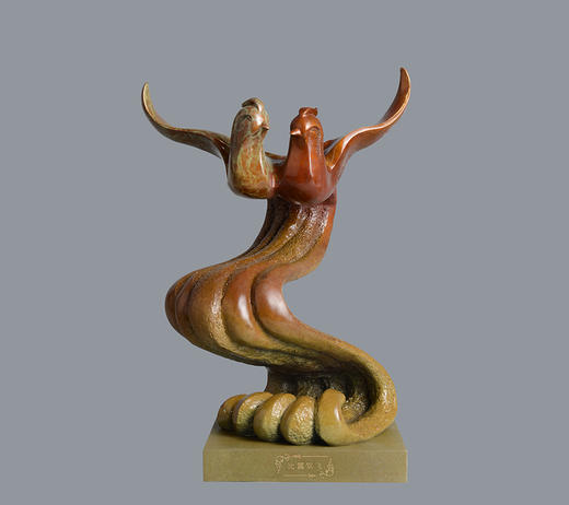 宇达青铜全铜摆件《比翼双飞》创意礼品  家居饰品摆件 高41cm 商品图0