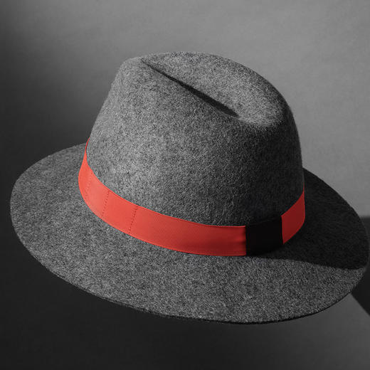 灰色羊毛爵士帽复古Fedora帽时尚百搭 商品图7