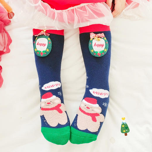 【3双礼盒装】21秋冬新款儿童圣诞袜3双礼盒毛圈加厚卡通保暖儿童袜子 韩版童袜 商品图3
